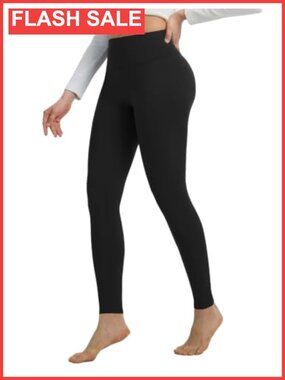 Fleece Lined Thermal Leggings High Waisted No Front Seam Yoga Pants